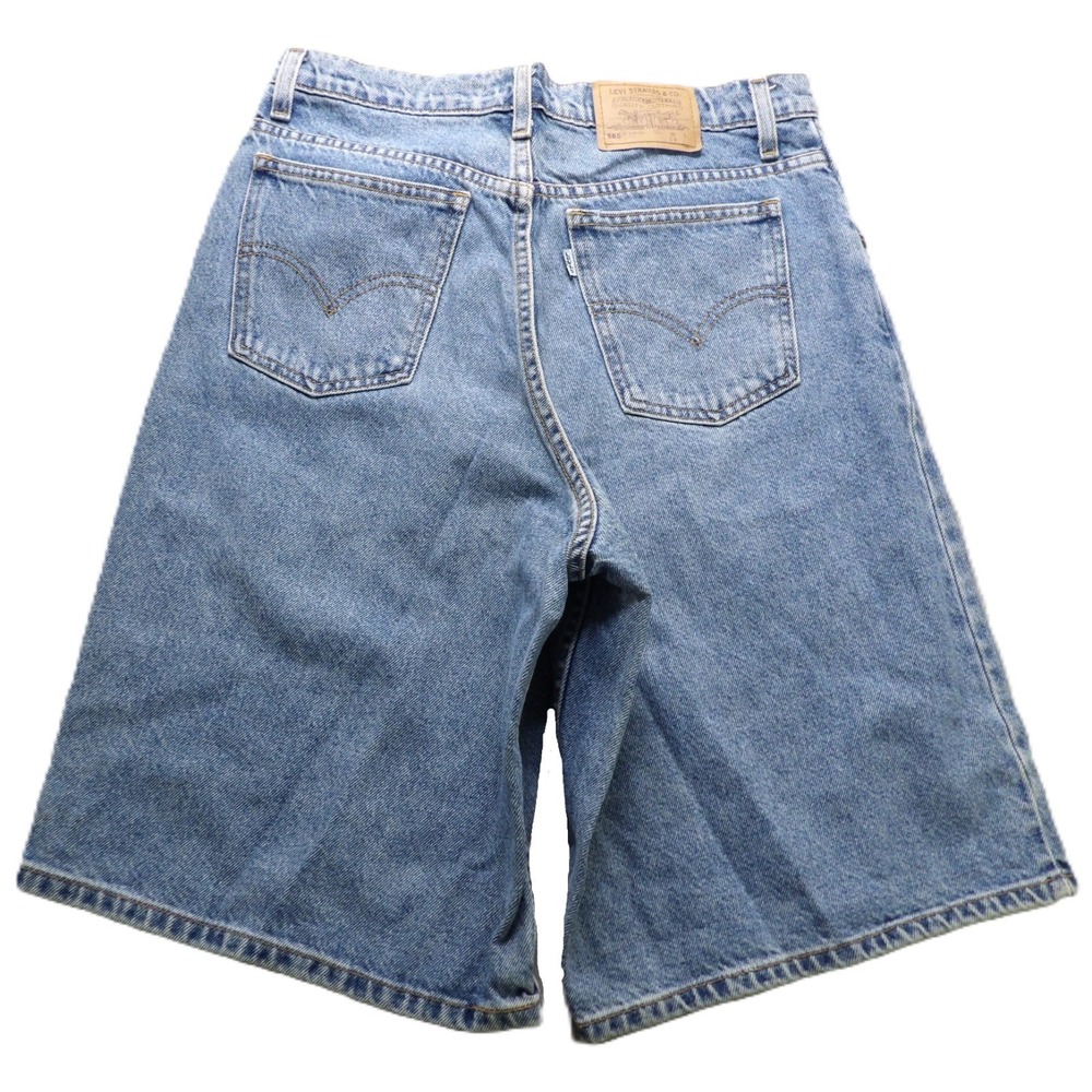 VTG 90s Levi's 565 SilverTab Women 29 Wide Leg Student Denim Shorts Baggy Skater